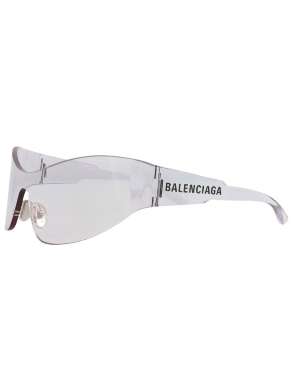 New Balenciaga Women's Sunglasses Shield Wrap Nylon Frame Grey Grey Grey